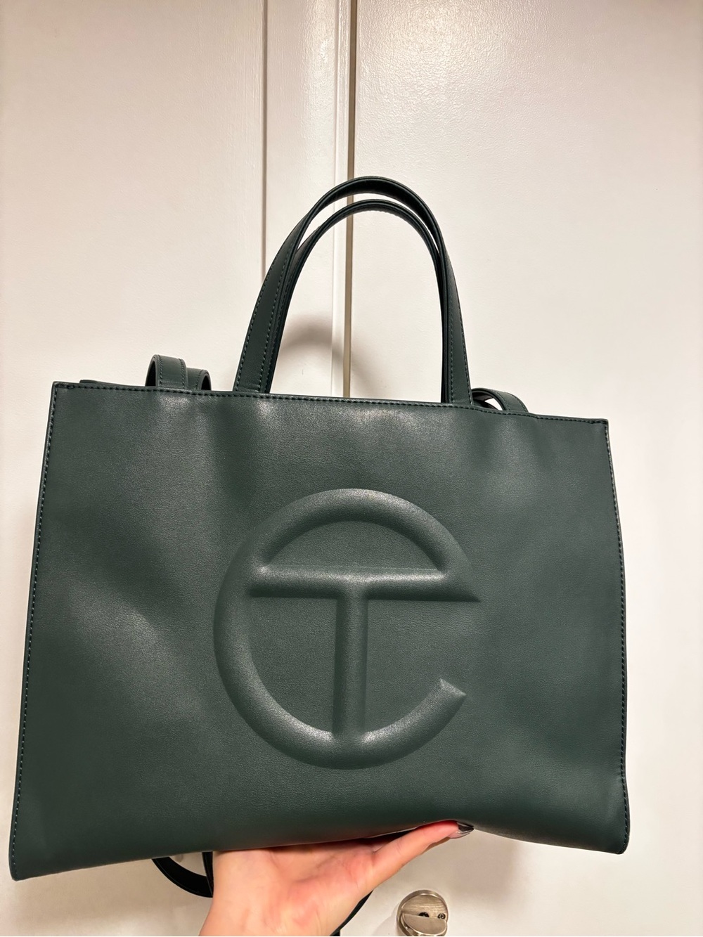 Telfar dark olive medium shopping bag